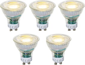 Set de 5 becuri LED clare, dimabile GU10 50mm 2.5W 450 lm 3000K