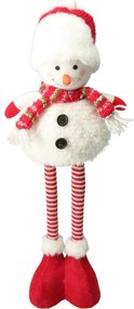 Snowman standing with red scarf, telescopic legs,57 cm