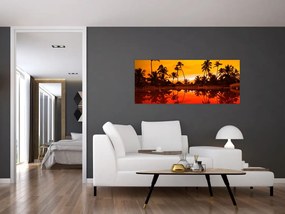 Tablou - Apus de soare deasupra rezortului (120x50 cm)