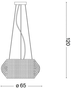 Lustră de cristal pe cablu Ideal Lux PASHA 14×E14/40W/230V