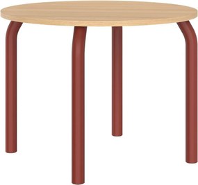 Masă de dining rotundă cu blat cu aspect de lemn de stejar ø 100 cm Meko – noo.ma