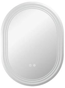 kleankin Oglindă Baie cu Lumină 70x50 cm 3 Culori de Lumină, Funcție Anti-abur, Funcție de Memorie, IP44, Orizontal/Vertical | Aosom Romania