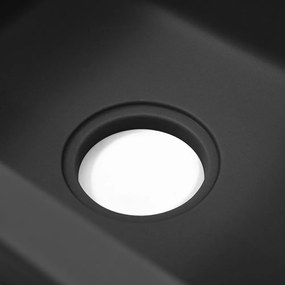 Chiuvetă pătrată Nia din granit, cu o singură cuvă, neagră