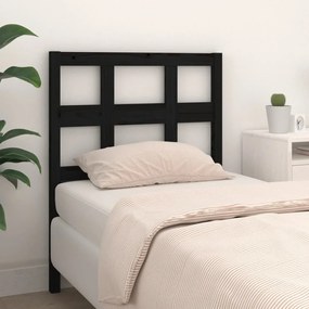 818909 vidaXL Tăblie de pat, negru, 105,5x4x100 cm, lemn masiv de pin