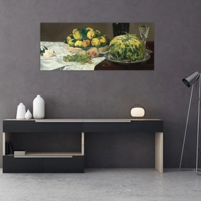 Tablou - Edouard Manet, Still Life with Melon and Peaches, reproducere (120x50 cm)