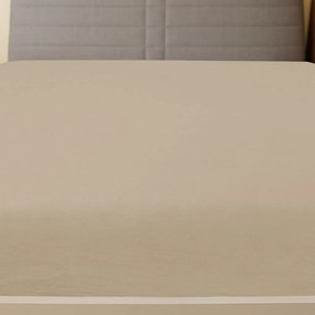 Cearsaf de pat cu elastic, gri taupe, 160x200 cm, bumbac