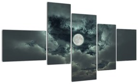Tablou - lună ?i nori (150x85cm)