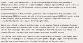 Oglinda baie cu iluminat LED dimabil IP44 FOCUS D-45cm