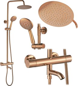 Coloana de dus cu termostat Lungo Diamond Copper