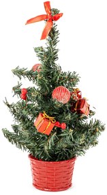 Pom de Crăciun cu fundă roșie, 25 cm