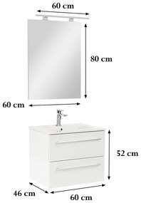 Mobilier complet de baie Vario Clam 60 alb-alb