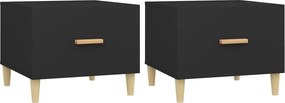 vidaXL Măsuțe de cafea, 2 buc., negru, 50x50x40 cm, lemn compozit