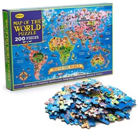 Puzzle din carton - Harta lumii, 200pcs