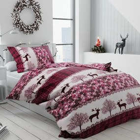 Lenjerie cocolino Craciun ren visiniu