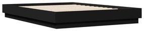 3209850 vidaXL Cadru de pat, negru, 150x200 cm, lemn prelucrat
