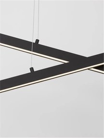 Lustra LED suspendata design modern X-LINE neagra