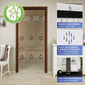 Draperie în culoare naturală din bambus 90x200 cm cu prindere la ușă – Maximex