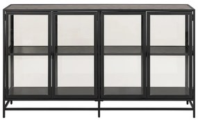 Vitrină neagră cu aspect de lemn de frasin 152x86 cm Seaford – Actona