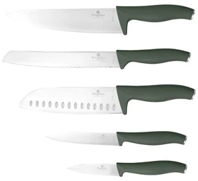 Set cutite 6 piese, cu suport bambus Green Matte Collection Berlinger Haus BH 2751