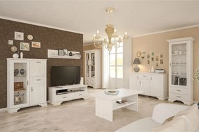 Mobilier living clasic IRYS, pin alb anderson, PAL laminat, 7 piese
