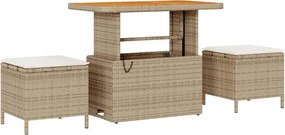 vidaXL Set de canapele pentru grădină cu pernă 9 pcs Bej și crem