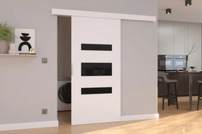 Ușă glisantă DESIO (Latime: 86 cm, Culoare: Sonoma /Negru Lacobel)