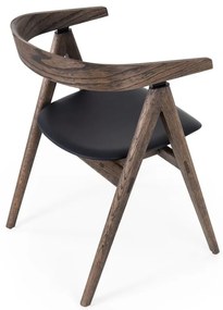 Scaun de dining negru/maro din lemn masiv de stejar Ava – Gazzda