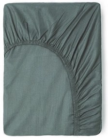 Cearceaf verde/gri din bumbac cu elastic 140x200 cm – Good Morning