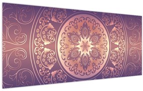 Tablou - Mandala pe gradient violet (120x50 cm)