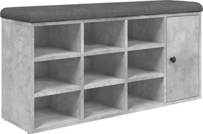 vidaXL Bancă de pantofi, gri beton, 102x32x50 cm, lemn prelucrat