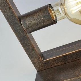 Veioza, Lampa de masa rustica cu 2 surse de lumina Oblong