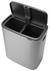 Coș de gunoi argintiu mat de reciclat/cu senzori de atingere din oțel 60 l Bo Touch Bin – Brabantia