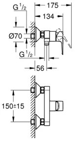 GROHE 23634001 - Baterie de duș DN 15, crom lucios