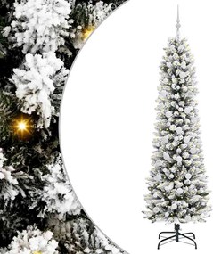 vidaXL Brad de Crăciun artificial Alb 210 cm PVC și metal și plastic