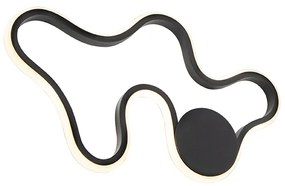 Aplică modernă neagră cu LED inclus - Plomp