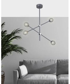 Lustră pe tijă PAKSOS 4xG9/5W/230V gri