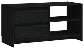 809898 vidaXL Comodă TV, negru, 80x31x39 cm, lemn masiv de pin