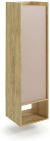 Dulap modular Mobius 1D natur/roz – H179 cm
