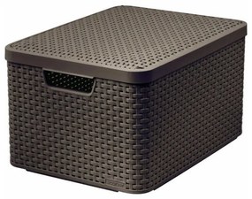 Cutie de depozitare maro închis din plastic cu capac 33x44,5x25 cm Style – Curver