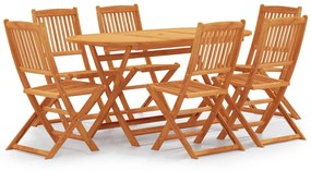 3087157 vidaXL Set mobilier de exterior pliabil, 7 piese, lemn masiv eucalipt