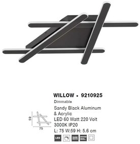 Lustra/Plafoniera LED design modern WILLOW Black