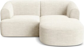 Colțar bej cu tapițerie din catifea reiată (cu colț pe partea dreaptă/cu șezlong) Campi – Cosmopolitan Design