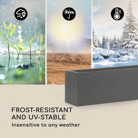 Solidflor, ghiveci de 75 x 20 x 20 cm din fibră de sticlă interioar / exterioar gri închis