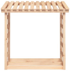 Rastel pentru lemne de foc, 108x64,5x110 cm, lemn masiv pin Maro, 108 x 64.5 x 110 cm
