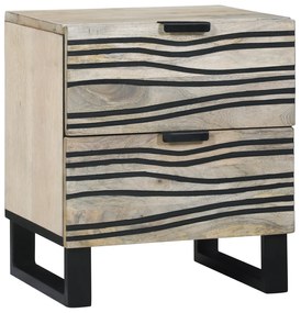 vidaXL Dulap de noapte cu sertar Alb și negru 40 x 33 x 46 cm