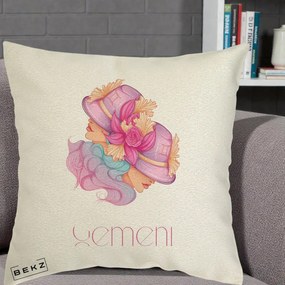 Perna Personalizata Zodie Gemeni, 40x40 cm, Ecru, Husa Detasabila, Perna Inclusa, BEKZ®