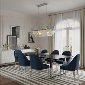 Brilagi - Lustră suspendată cu lanț ECLIPSE, 10 x E14 / 10 W / 230 V, 78 x 28 cm, argintie