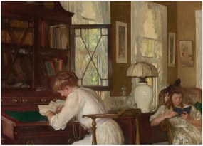 Tablou - Edmund Tarbell, Josephine and Mercie, reproducere (70x50 cm)