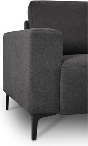 Colțar gri antracit cu tapițerie din chenille (cu colț pe partea dreaptă/în formă de ”L”) Fabian – Scandic