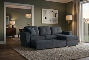 Coltar extensibil, material texturat gri, APARTMENT 245cm